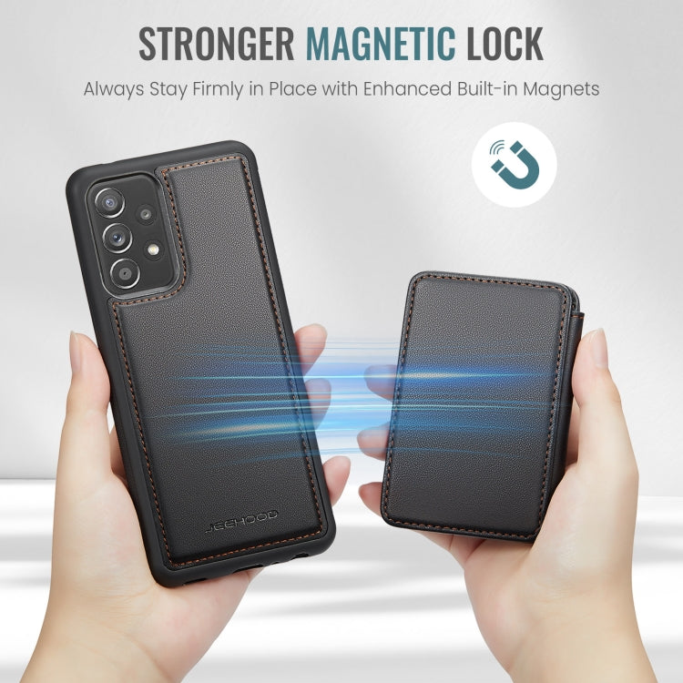 For Samsung Galaxy A52 5G / A52 4G JEEHOOD J05 Business Magnetic Style RFID Leather Phone Case(Black) - Galaxy Phone Cases by JEEHOOD | Online Shopping UK | buy2fix
