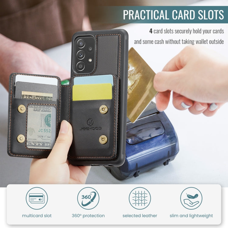 For Samsung Galaxy A52 5G / A52 4G JEEHOOD J05 Business Magnetic Style RFID Leather Phone Case(Black) - Galaxy Phone Cases by JEEHOOD | Online Shopping UK | buy2fix