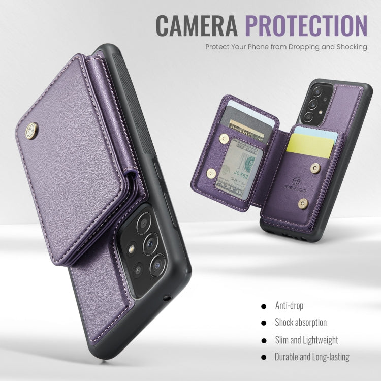 For Samsung Galaxy A52 5G / A52 4G JEEHOOD J05 Business Magnetic Style RFID Leather Phone Case(Purple) - Galaxy Phone Cases by JEEHOOD | Online Shopping UK | buy2fix