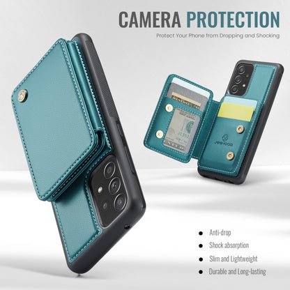 For Samsung Galaxy A52 5G / A52 4G JEEHOOD J05 Business Magnetic Style RFID Leather Phone Case(Blue Green) - Galaxy Phone Cases by JEEHOOD | Online Shopping UK | buy2fix