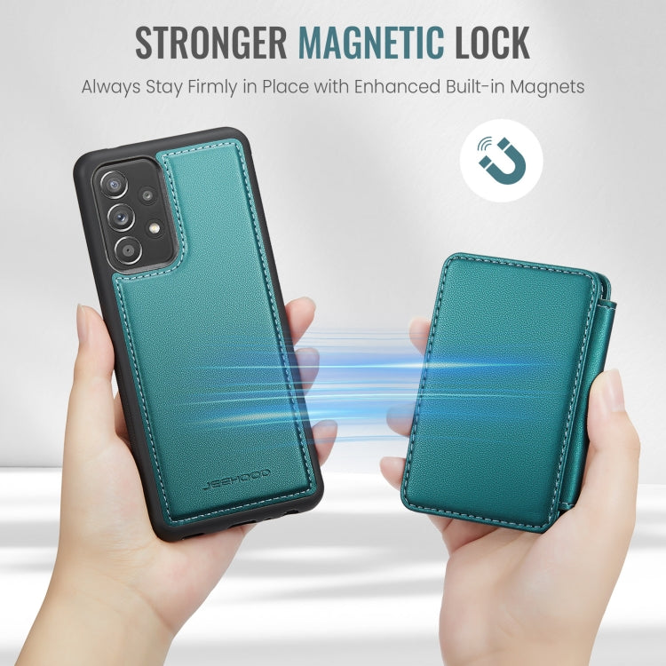 For Samsung Galaxy A52 5G / A52 4G JEEHOOD J05 Business Magnetic Style RFID Leather Phone Case(Blue Green) - Galaxy Phone Cases by JEEHOOD | Online Shopping UK | buy2fix
