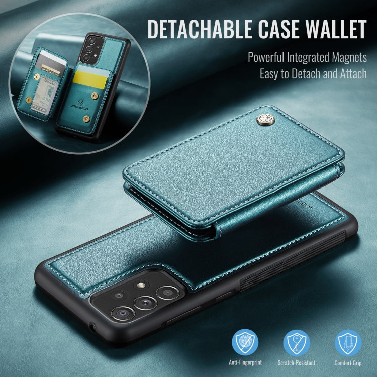 For Samsung Galaxy A52 5G / A52 4G JEEHOOD J05 Business Magnetic Style RFID Leather Phone Case(Blue Green) - Galaxy Phone Cases by JEEHOOD | Online Shopping UK | buy2fix