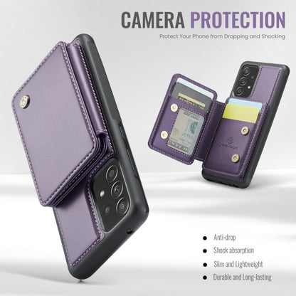 For Samsung Galaxy A52s 5G JEEHOOD J05 Business Magnetic Style RFID Leather Phone Case(Purple) - Galaxy Phone Cases by JEEHOOD | Online Shopping UK | buy2fix