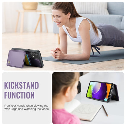 For Samsung Galaxy A52s 5G JEEHOOD J05 Business Magnetic Style RFID Leather Phone Case(Purple) - Galaxy Phone Cases by JEEHOOD | Online Shopping UK | buy2fix