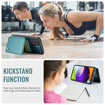 For Samsung Galaxy A52s 5G JEEHOOD J05 Business Magnetic Style RFID Leather Phone Case(Blue Green) - Galaxy Phone Cases by JEEHOOD | Online Shopping UK | buy2fix