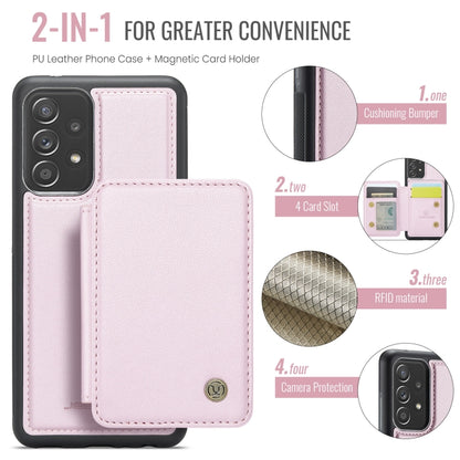 For Samsung Galaxy A52s 5G JEEHOOD J05 Business Magnetic Style RFID Leather Phone Case(Pink) - Galaxy Phone Cases by JEEHOOD | Online Shopping UK | buy2fix