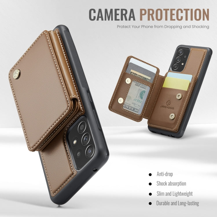 For Samsung Galaxy A52s 5G JEEHOOD J05 Business Magnetic Style RFID Leather Phone Case(Brown) - Galaxy Phone Cases by JEEHOOD | Online Shopping UK | buy2fix
