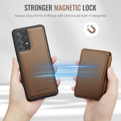 For Samsung Galaxy A52s 5G JEEHOOD J05 Business Magnetic Style RFID Leather Phone Case(Brown) - Galaxy Phone Cases by JEEHOOD | Online Shopping UK | buy2fix