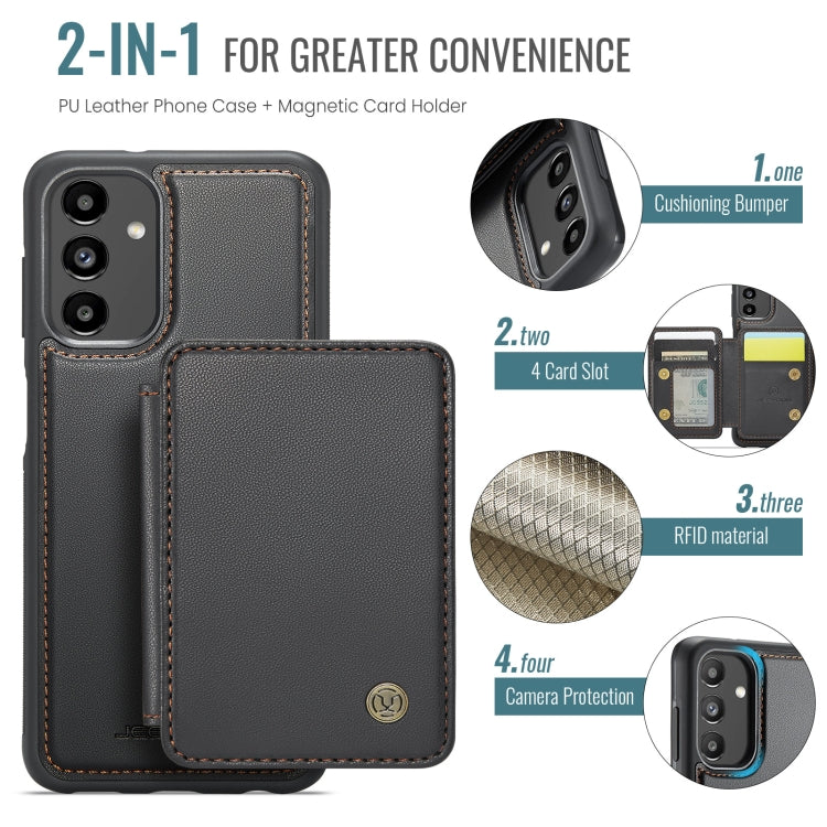 For Samsung Galaxy A13 5G JEEHOOD J05 Business Magnetic Style RFID Leather Phone Case(Black) - Galaxy Phone Cases by JEEHOOD | Online Shopping UK | buy2fix