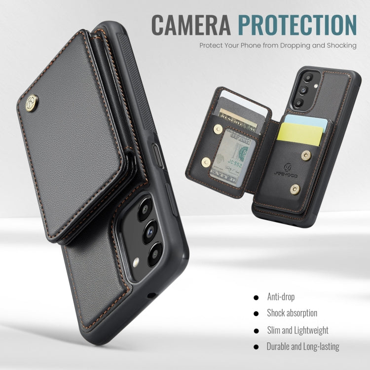 For Samsung Galaxy A13 5G JEEHOOD J05 Business Magnetic Style RFID Leather Phone Case(Black) - Galaxy Phone Cases by JEEHOOD | Online Shopping UK | buy2fix