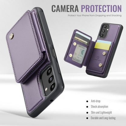 For Samsung Galaxy A13 5G JEEHOOD J05 Business Magnetic Style RFID Leather Phone Case(Purple) - Galaxy Phone Cases by JEEHOOD | Online Shopping UK | buy2fix