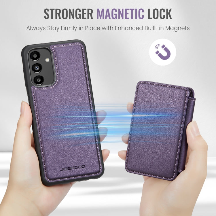 For Samsung Galaxy A13 5G JEEHOOD J05 Business Magnetic Style RFID Leather Phone Case(Purple) - Galaxy Phone Cases by JEEHOOD | Online Shopping UK | buy2fix