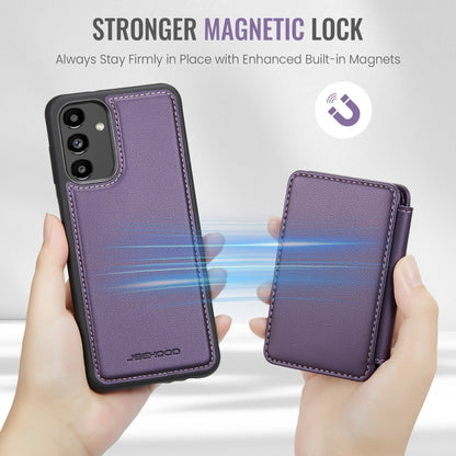 For Samsung Galaxy A13 5G JEEHOOD J05 Business Magnetic Style RFID Leather Phone Case(Purple) - Galaxy Phone Cases by JEEHOOD | Online Shopping UK | buy2fix