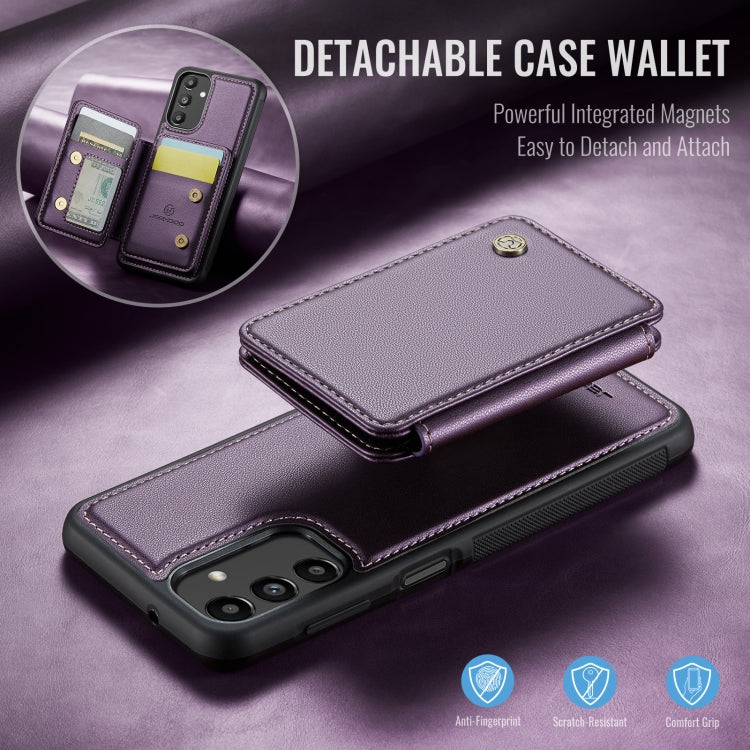 For Samsung Galaxy A13 5G JEEHOOD J05 Business Magnetic Style RFID Leather Phone Case(Purple) - Galaxy Phone Cases by JEEHOOD | Online Shopping UK | buy2fix