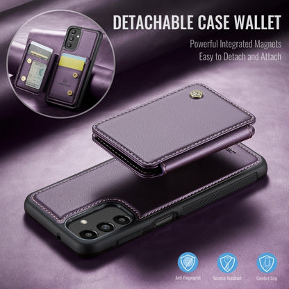 For Samsung Galaxy A13 5G JEEHOOD J05 Business Magnetic Style RFID Leather Phone Case(Purple) - Galaxy Phone Cases by JEEHOOD | Online Shopping UK | buy2fix