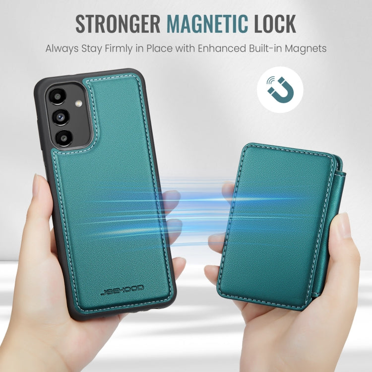 For Samsung Galaxy A13 5G JEEHOOD J05 Business Magnetic Style RFID Leather Phone Case(Blue Green) - Galaxy Phone Cases by JEEHOOD | Online Shopping UK | buy2fix