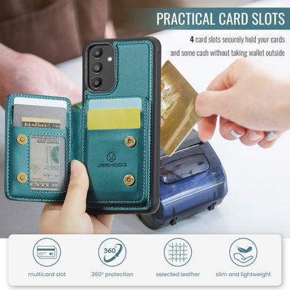 For Samsung Galaxy A13 5G JEEHOOD J05 Business Magnetic Style RFID Leather Phone Case(Blue Green) - Galaxy Phone Cases by JEEHOOD | Online Shopping UK | buy2fix