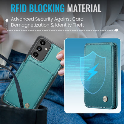 For Samsung Galaxy A13 5G JEEHOOD J05 Business Magnetic Style RFID Leather Phone Case(Blue Green) - Galaxy Phone Cases by JEEHOOD | Online Shopping UK | buy2fix