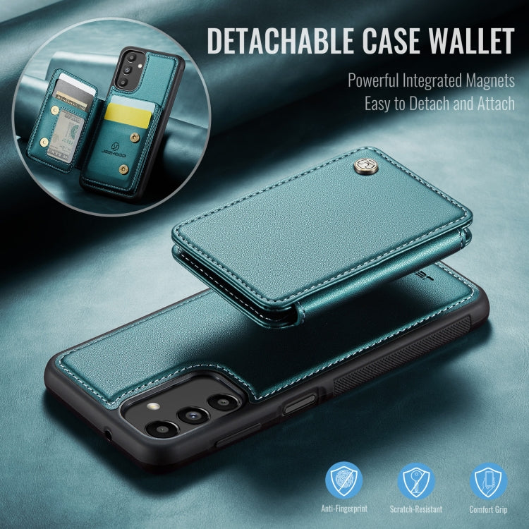 For Samsung Galaxy A13 5G JEEHOOD J05 Business Magnetic Style RFID Leather Phone Case(Blue Green) - Galaxy Phone Cases by JEEHOOD | Online Shopping UK | buy2fix