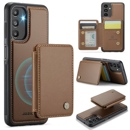 For Samsung Galaxy A13 5G JEEHOOD J05 Business Magnetic Style RFID Leather Phone Case(Brown) - Galaxy Phone Cases by JEEHOOD | Online Shopping UK | buy2fix
