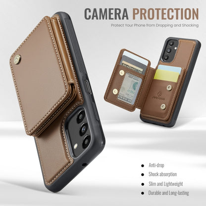 For Samsung Galaxy A13 5G JEEHOOD J05 Business Magnetic Style RFID Leather Phone Case(Brown) - Galaxy Phone Cases by JEEHOOD | Online Shopping UK | buy2fix