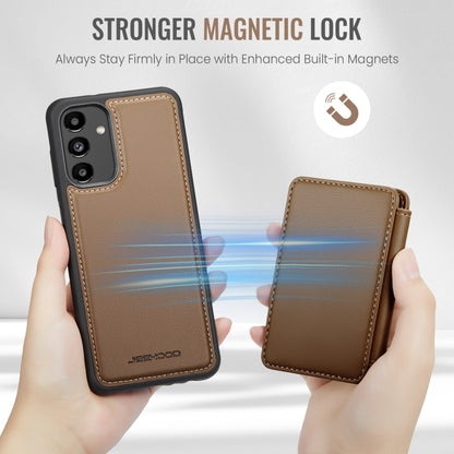 For Samsung Galaxy A13 5G JEEHOOD J05 Business Magnetic Style RFID Leather Phone Case(Brown) - Galaxy Phone Cases by JEEHOOD | Online Shopping UK | buy2fix