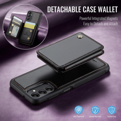 For Samsung Galaxy A14 4G / 5G JEEHOOD J05 Business Magnetic Style RFID Leather Phone Case(Black) - Galaxy Phone Cases by JEEHOOD | Online Shopping UK | buy2fix