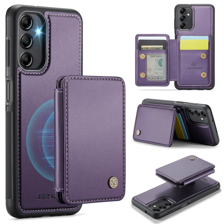 For Samsung Galaxy A14 4G / 5G JEEHOOD J05 Business Magnetic Style RFID Leather Phone Case(Purple) - Galaxy Phone Cases by JEEHOOD | Online Shopping UK | buy2fix