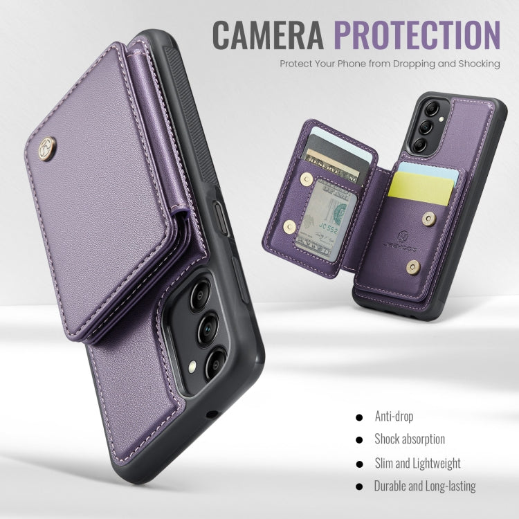 For Samsung Galaxy A14 4G / 5G JEEHOOD J05 Business Magnetic Style RFID Leather Phone Case(Purple) - Galaxy Phone Cases by JEEHOOD | Online Shopping UK | buy2fix