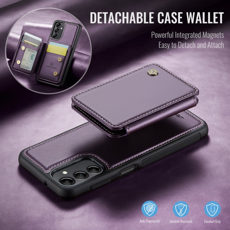 For Samsung Galaxy A14 4G / 5G JEEHOOD J05 Business Magnetic Style RFID Leather Phone Case(Purple) - Galaxy Phone Cases by JEEHOOD | Online Shopping UK | buy2fix