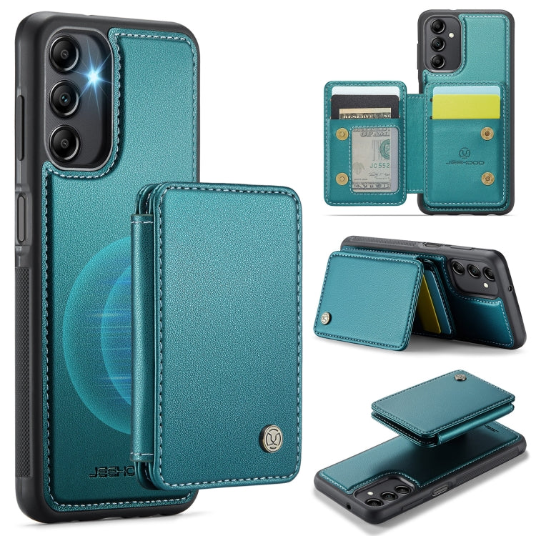 For Samsung Galaxy A14 4G / 5G JEEHOOD J05 Business Magnetic Style RFID Leather Phone Case(Blue Green) - Galaxy Phone Cases by JEEHOOD | Online Shopping UK | buy2fix