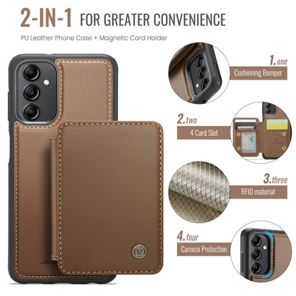 For Samsung Galaxy A14 4G / 5G JEEHOOD J05 Business Magnetic Style RFID Leather Phone Case(Brown) - Galaxy Phone Cases by JEEHOOD | Online Shopping UK | buy2fix