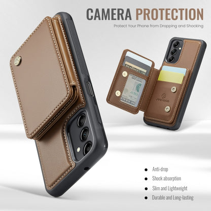 For Samsung Galaxy A14 4G / 5G JEEHOOD J05 Business Magnetic Style RFID Leather Phone Case(Brown) - Galaxy Phone Cases by JEEHOOD | Online Shopping UK | buy2fix