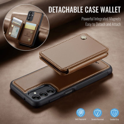 For Samsung Galaxy A14 4G / 5G JEEHOOD J05 Business Magnetic Style RFID Leather Phone Case(Brown) - Galaxy Phone Cases by JEEHOOD | Online Shopping UK | buy2fix