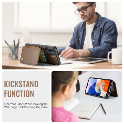 For Samsung Galaxy A14 4G / 5G JEEHOOD J05 Business Magnetic Style RFID Leather Phone Case(Brown) - Galaxy Phone Cases by JEEHOOD | Online Shopping UK | buy2fix