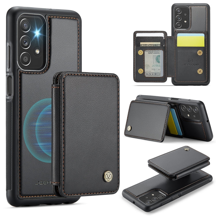 For Samsung Galaxy A23 JEEHOOD J05 Business Magnetic Style RFID Leather Phone Case(Black) - Galaxy Phone Cases by JEEHOOD | Online Shopping UK | buy2fix