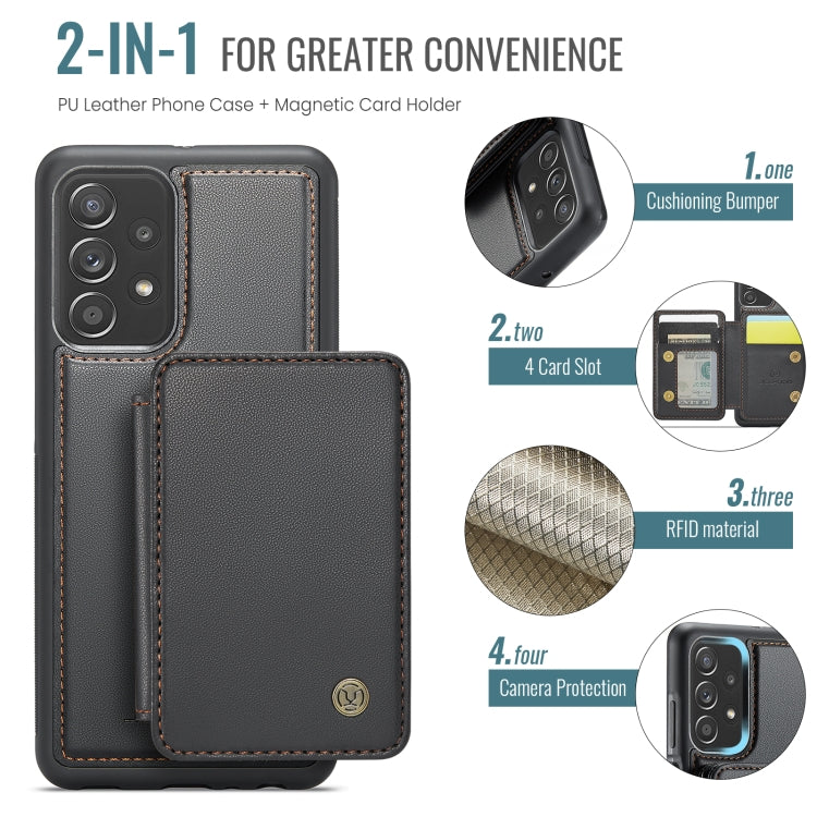 For Samsung Galaxy A23 JEEHOOD J05 Business Magnetic Style RFID Leather Phone Case(Black) - Galaxy Phone Cases by JEEHOOD | Online Shopping UK | buy2fix