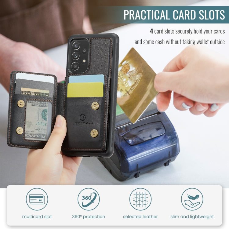 For Samsung Galaxy A23 JEEHOOD J05 Business Magnetic Style RFID Leather Phone Case(Black) - Galaxy Phone Cases by JEEHOOD | Online Shopping UK | buy2fix