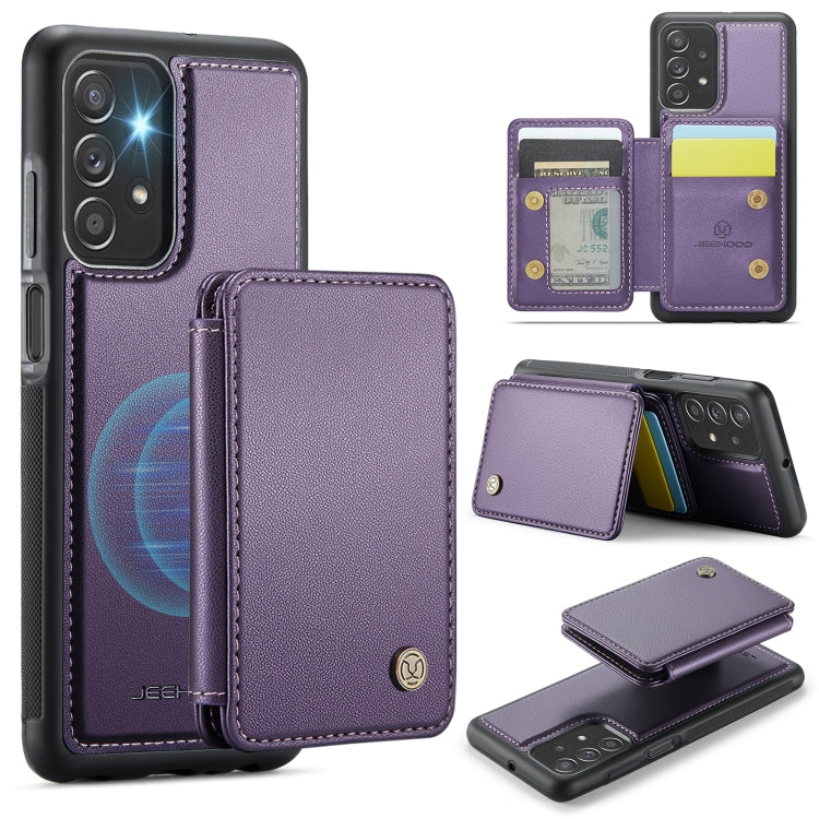For Samsung Galaxy A23 JEEHOOD J05 Business Magnetic Style RFID Leather Phone Case(Purple) - Galaxy Phone Cases by JEEHOOD | Online Shopping UK | buy2fix