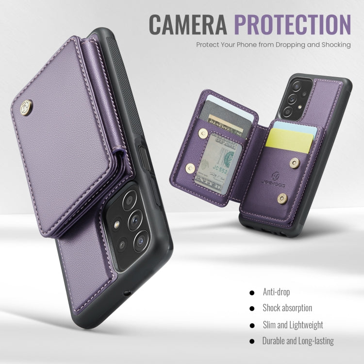 For Samsung Galaxy A23 JEEHOOD J05 Business Magnetic Style RFID Leather Phone Case(Purple) - Galaxy Phone Cases by JEEHOOD | Online Shopping UK | buy2fix