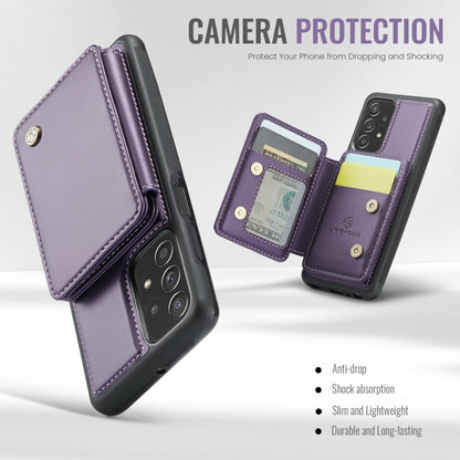 For Samsung Galaxy A23 JEEHOOD J05 Business Magnetic Style RFID Leather Phone Case(Purple) - Galaxy Phone Cases by JEEHOOD | Online Shopping UK | buy2fix