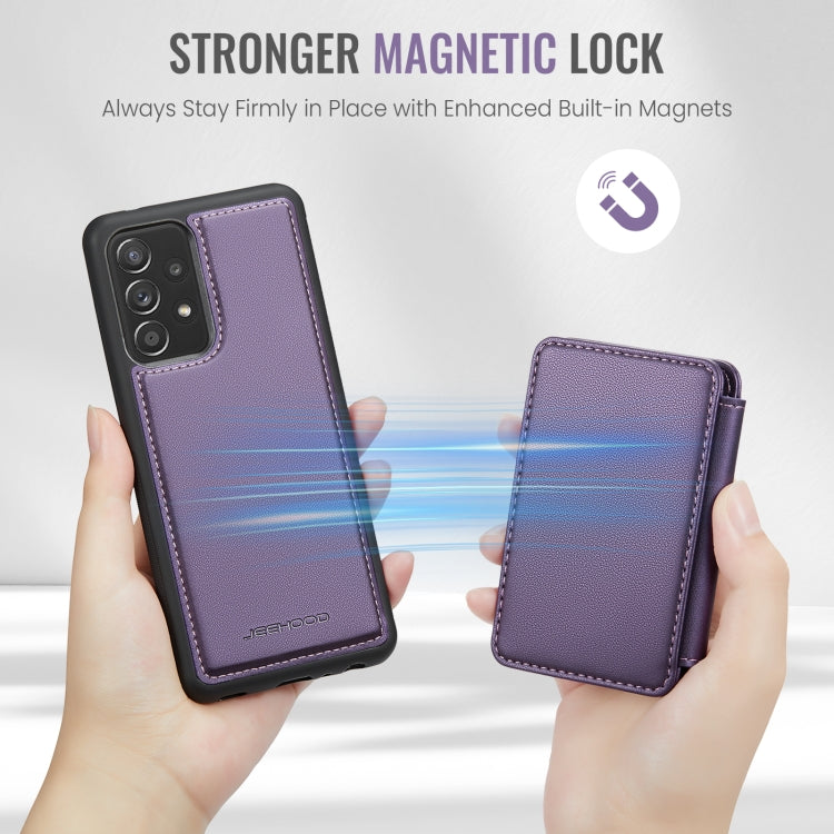 For Samsung Galaxy A23 JEEHOOD J05 Business Magnetic Style RFID Leather Phone Case(Purple) - Galaxy Phone Cases by JEEHOOD | Online Shopping UK | buy2fix