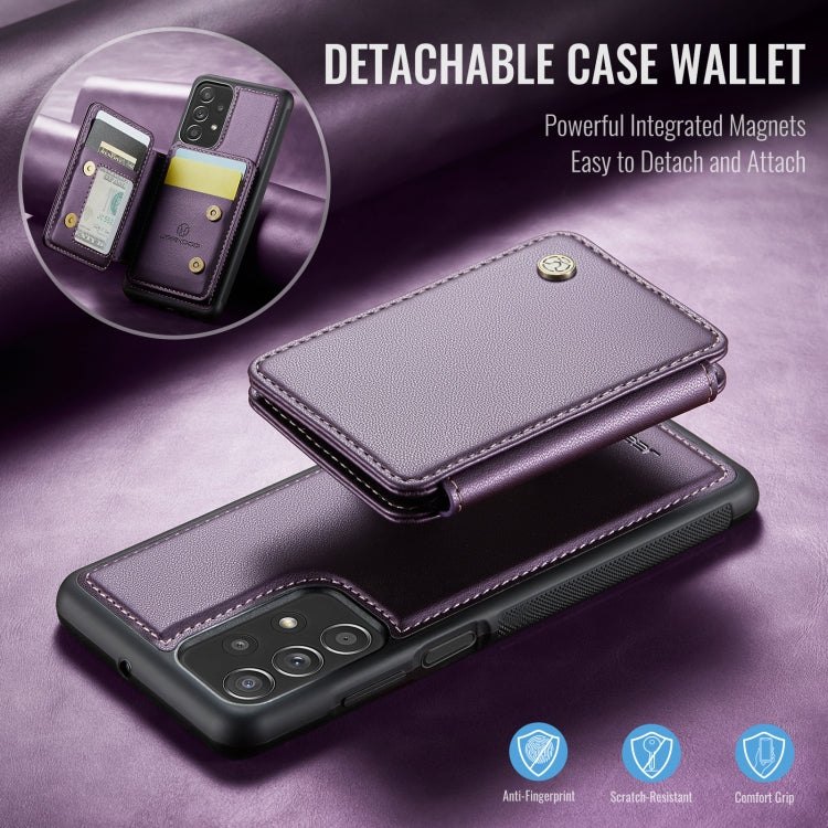 For Samsung Galaxy A23 JEEHOOD J05 Business Magnetic Style RFID Leather Phone Case(Purple) - Galaxy Phone Cases by JEEHOOD | Online Shopping UK | buy2fix