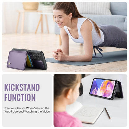 For Samsung Galaxy A23 JEEHOOD J05 Business Magnetic Style RFID Leather Phone Case(Purple) - Galaxy Phone Cases by JEEHOOD | Online Shopping UK | buy2fix