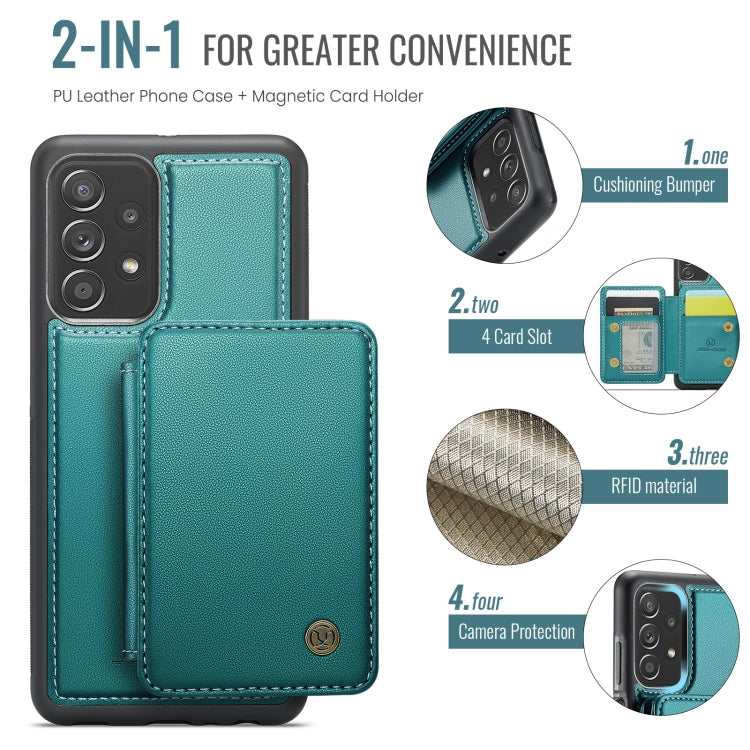 For Samsung Galaxy A23 JEEHOOD J05 Business Magnetic Style RFID Leather Phone Case(Blue Green) - Galaxy Phone Cases by JEEHOOD | Online Shopping UK | buy2fix