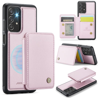For Samsung Galaxy A23 JEEHOOD J05 Business Magnetic Style RFID Leather Phone Case(Pink) - Galaxy Phone Cases by JEEHOOD | Online Shopping UK | buy2fix