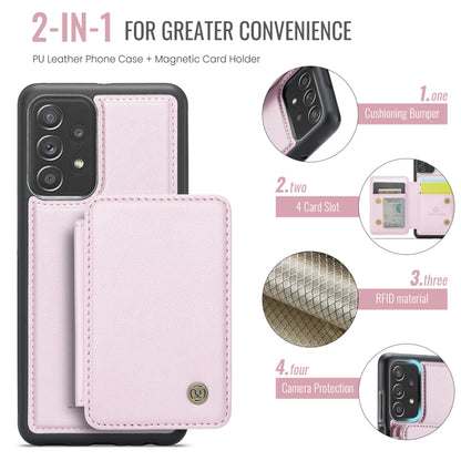 For Samsung Galaxy A23 JEEHOOD J05 Business Magnetic Style RFID Leather Phone Case(Pink) - Galaxy Phone Cases by JEEHOOD | Online Shopping UK | buy2fix