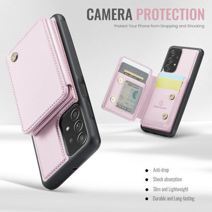 For Samsung Galaxy A23 JEEHOOD J05 Business Magnetic Style RFID Leather Phone Case(Pink) - Galaxy Phone Cases by JEEHOOD | Online Shopping UK | buy2fix