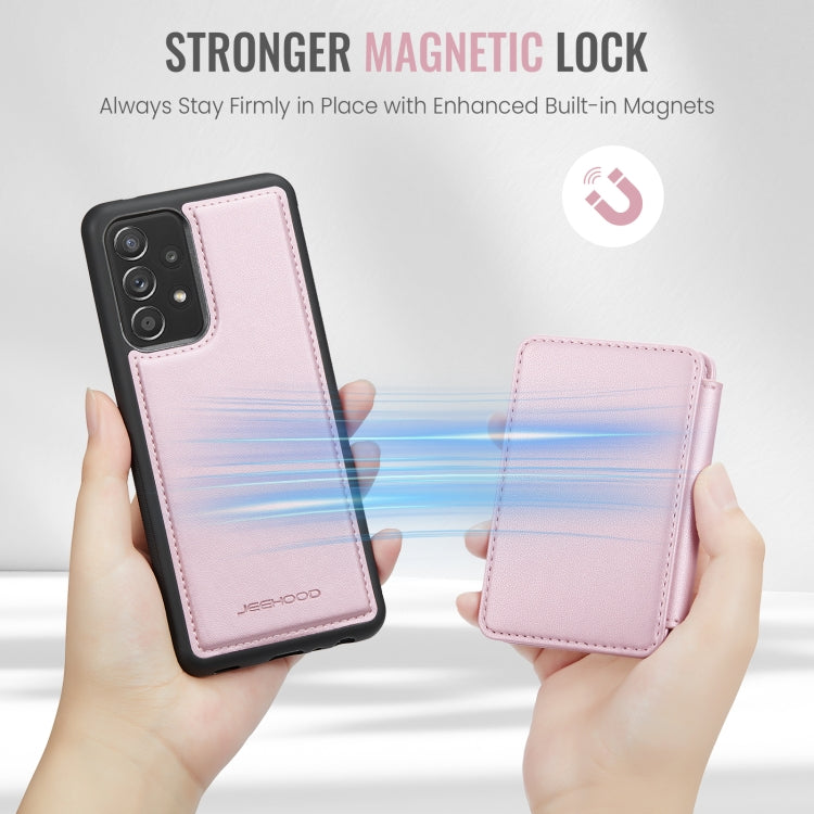For Samsung Galaxy A23 JEEHOOD J05 Business Magnetic Style RFID Leather Phone Case(Pink) - Galaxy Phone Cases by JEEHOOD | Online Shopping UK | buy2fix