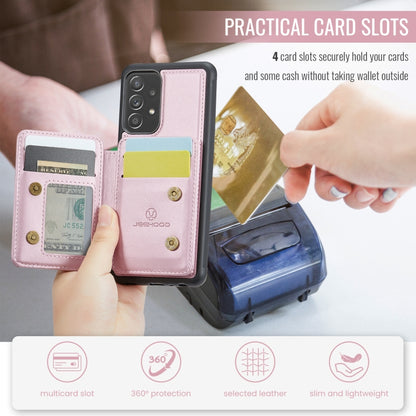 For Samsung Galaxy A23 JEEHOOD J05 Business Magnetic Style RFID Leather Phone Case(Pink) - Galaxy Phone Cases by JEEHOOD | Online Shopping UK | buy2fix